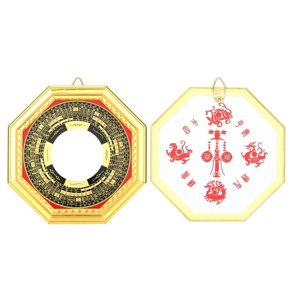 Espejo convexo con abolladura de Feng Shui chino, espejo talismán taoísta de Feng Shui chino tradicional, espejo de Feng Shui chino de diseño aerodinámico