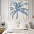 thumbnail image 4 of Blue Palm Tree Wall Art Painting on Canvas, Coastal Summer Vintage Canvas Art Home Prints Wall Art Framed Modern Artwork for Living Room Bedroom Wall Decor 16x16in, 4 of 9