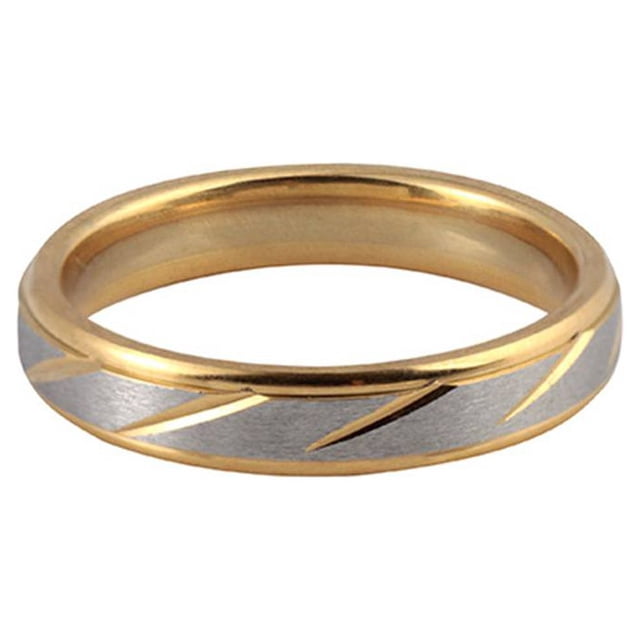 Sonducket Anillos de acero inoxidable con rayas de sarga para hombre y mujer, anillos de regalo para bodas y cumpleaños, joyería Ropa, zapatos y accesorios Miscelánea mujeres de oro Talla 12