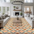 thumbnail image 3 of 6'x9' Area Rugs, Orange Teal Geometric Indoor Outdoor Area Rug for Living Room Bedroom, Southwest Ethnic Country Washable Bathroom Rugs Kitchen Floor Carpet Mats Home Decor Aesthetic, 3 of 8