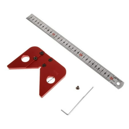 

Dcenta Center Scribe Center Finder Measuring Tool Woodworking Line Caliber Gauge 45/90 Degree Right Angle Line Gauge Carpenter Ruler
