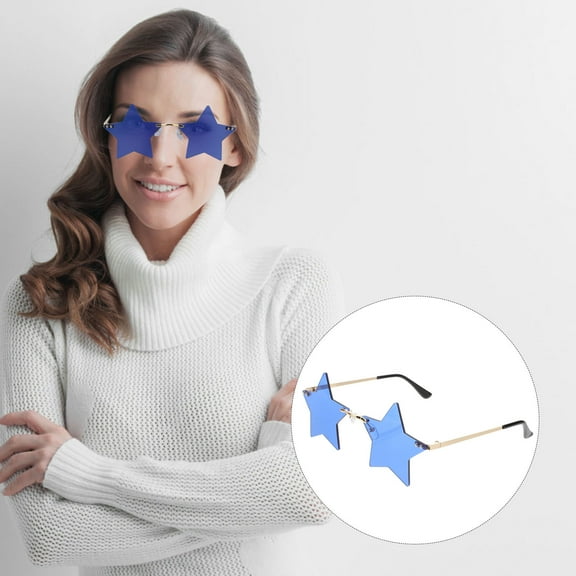 UNOMOR 1 Pair Star Shaped Glasses Fashion Novelty Eyeglasses For Street Photo