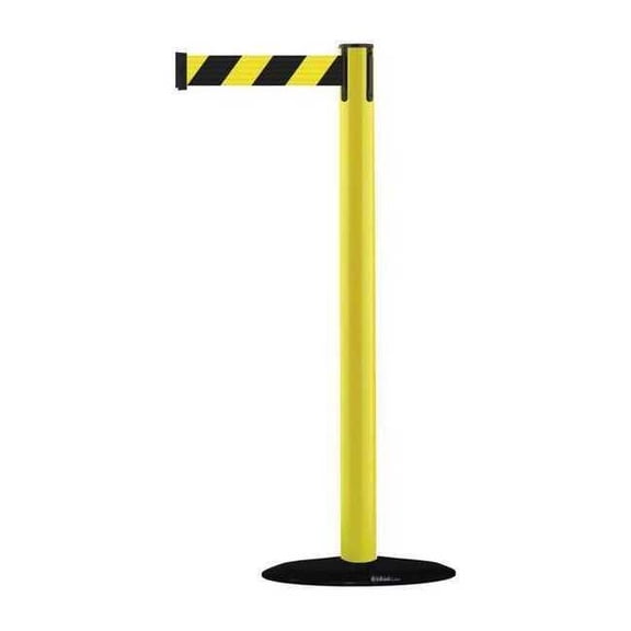 Barrier Post with Belt, 7 1/2 ft Length, 38 in Post Height, No Legend