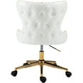thumbnail image 3 of Meridian Furniture Chaise de Bureau Pivotante Réglable en Cuir Végétalien Blanc, 3 of 7