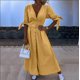 thumbnail image 2 of Vestido de terciopelo con cuello alto, manga larga y bolsillos para mujer - Corte holgado informal, poliéster, para uso diario - Tallas S-XXL, 2 of 6