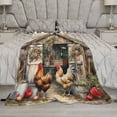 thumbnail image 5 of It's Just Chicken Time Throw Blanket Gifts for Women 60"x80" Farmhouse Christmas Holiday Velvet Flannel Blanket for Women Men Flannel Blanket for Bed, 5 of 8