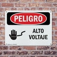 thumbnail image 4 of (2 Pack) High Voltage Spanish OSHA Danger Sign 18 Inch X 12 Inch Indoor / Outdoor Rust-Free Aluminum Metal Signs for Workplace, Workshop, and Construction Site, Made in the USA, 4 of 8