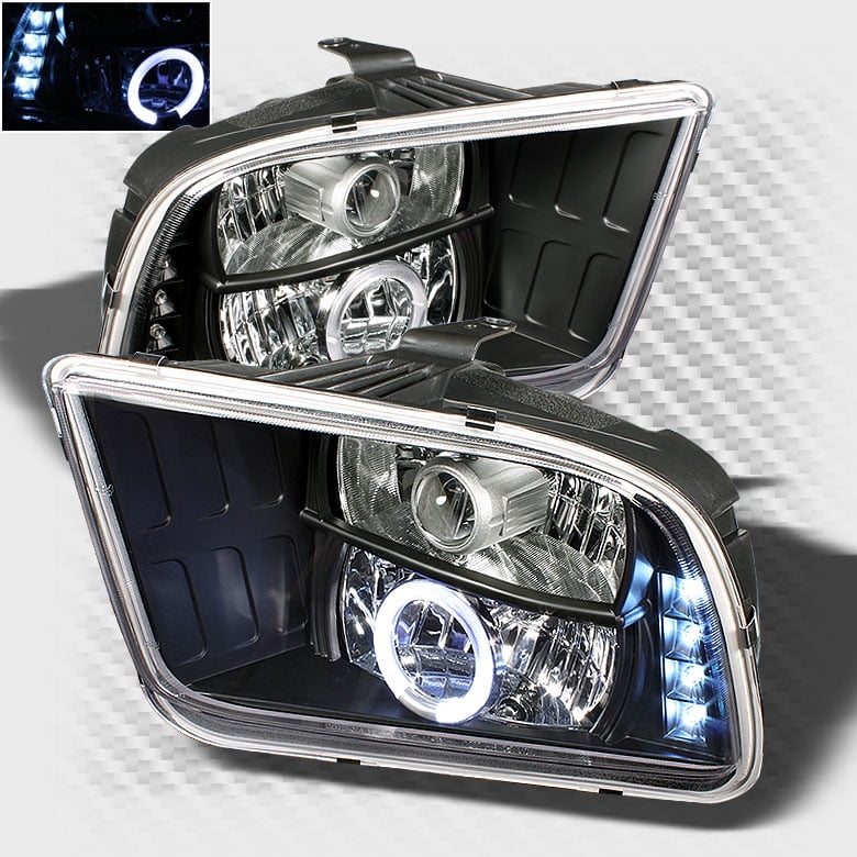 For 2005-2009 Ford Mustang Clear Lens Headlights Head Lamps Left+Right Pair