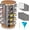 Wood, variant on Rotating spice rack set, spice tower organizer for kitchen countertops or cabinets - carousel storage. Different colors and specifications to choose from
