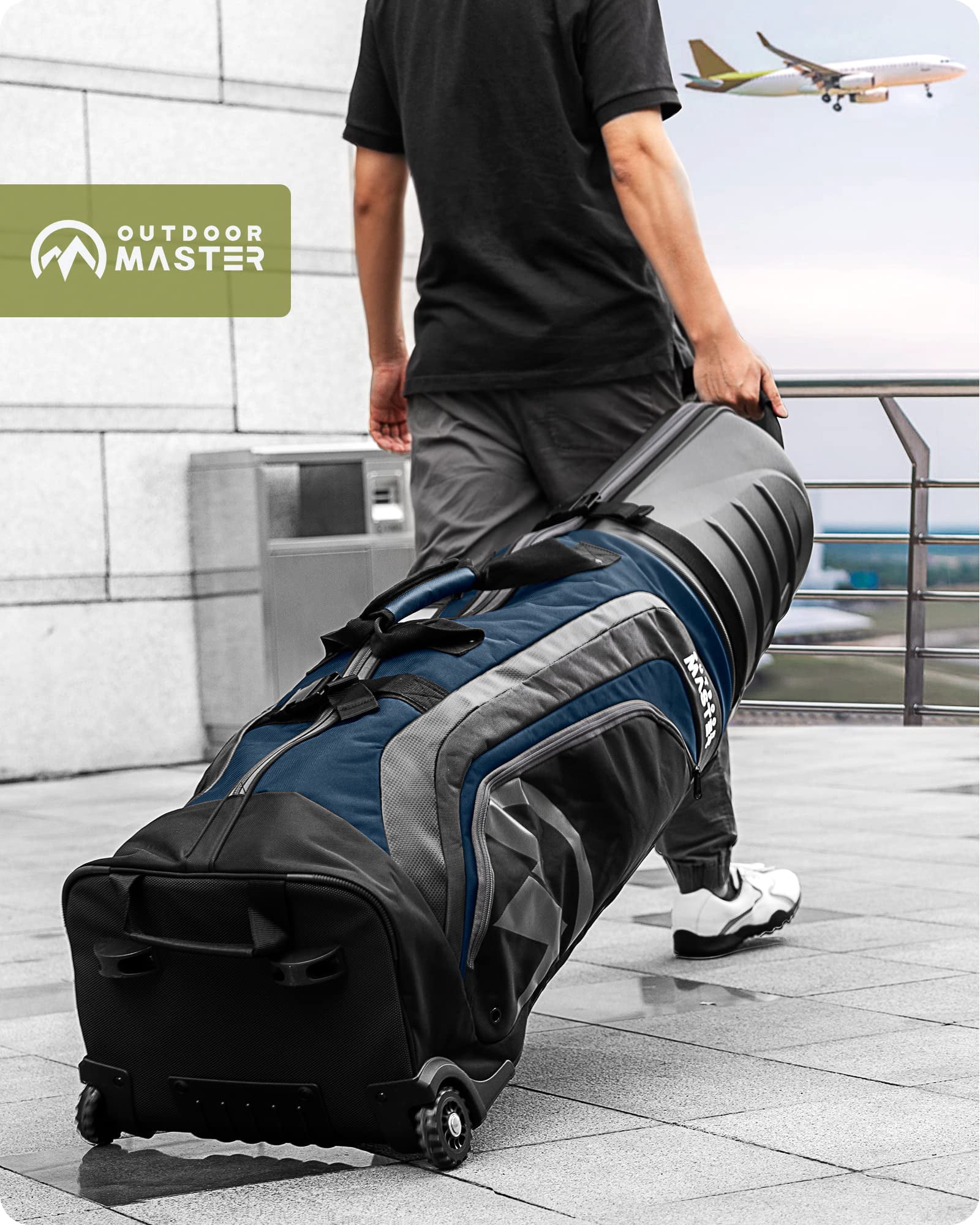 OutdoorMaster Golf Travel Bags for Airlines with Wheels and Hard Case Top, Shoes and Accessories Compartment