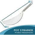 thumbnail image 5 of Strainer With Handle,Stainless Steel Crescent Pot Strainer Colander Spaghetti Pasta Fry Drainer,Food Strainers Great For Noodles, Fruit, Veggies And More,Sizes up to 9Inches 1Pcs, 5 of 6