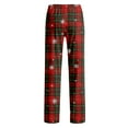 thumbnail image 4 of Zimjoy Men's Pajama Pants Lightweight Elastic Waist Comfy Fleece Pajama Pants Soft Loose Warm Plaid Sleep Pant Drawstring Casual Sleep Pant with Pockets, Deep Red L, 4 of 6