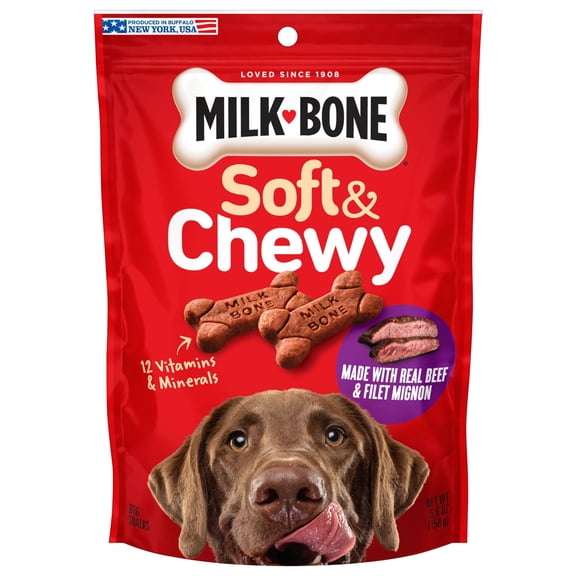Milk-Bone Soft & Chewy Beef & Filet Mignon Recipe Dog Treats (Various Sizes)