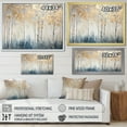 thumbnail image 4 of Designart "Blue And Gold Minimalist Forest II" Forest Floater Framed Wall Art Living Room, 4 of 5