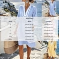 thumbnail image 3 of Women's Striped Dress V-Neck 3/4 Sleeve Colorblock Trim Dress Breathable Beach Resort Sundress Dresses for Women Yellow S, 3 of 6