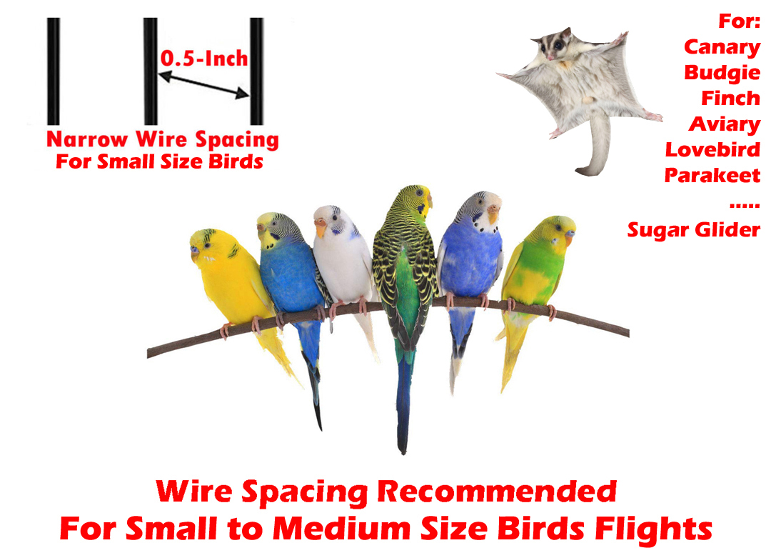 Triple Story Stackable Center Divided Breeder Breeding Bird Flight Rolling Cage With Side Breeding Nest Doors for Canaries Cockatiels Lovebirds Finches Budgies Small Parrots