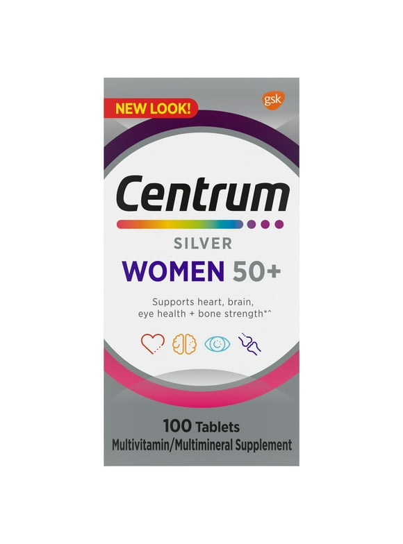 Centrum Silver Womens 50 Plus Vitamins, Multivitamin Supplement, 100 Count