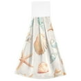 thumbnail image 7 of Yayeee Kitchen Hanging Hand Towels Set of 2 with Loop Bathroom Absorbent Tie Towel, Gray Seashell, 7 of 7