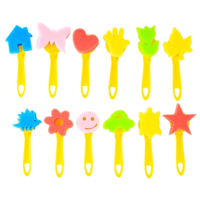 Miangastore Kids Painting Brushes Set for DIY Seal Toys Assorted Colors EVA Sponge Material Safe and Durable