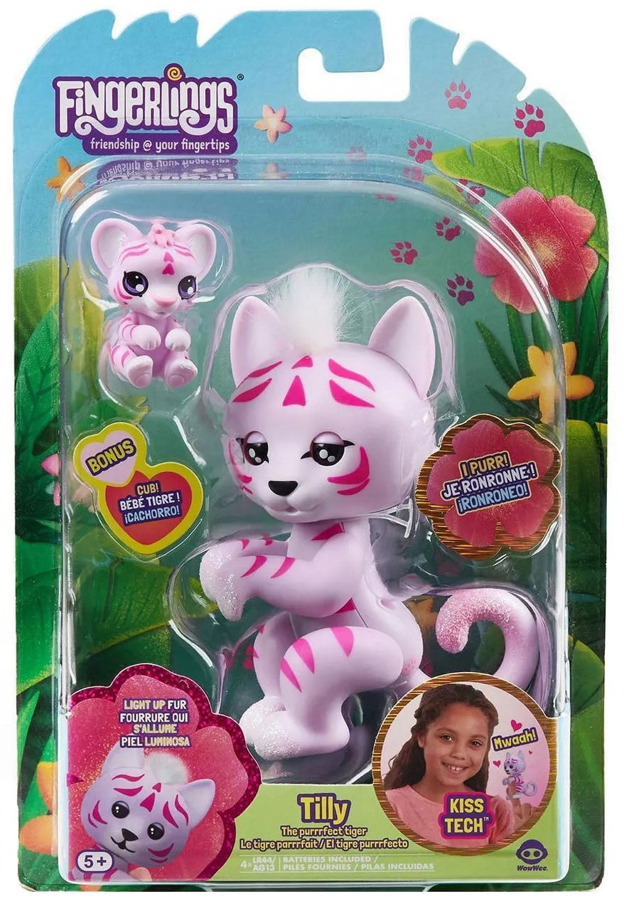 Fingerlings Light-Up Baby Tiger and Mini - Tilly and Tammy - Interactive Toy  - Walmart.com