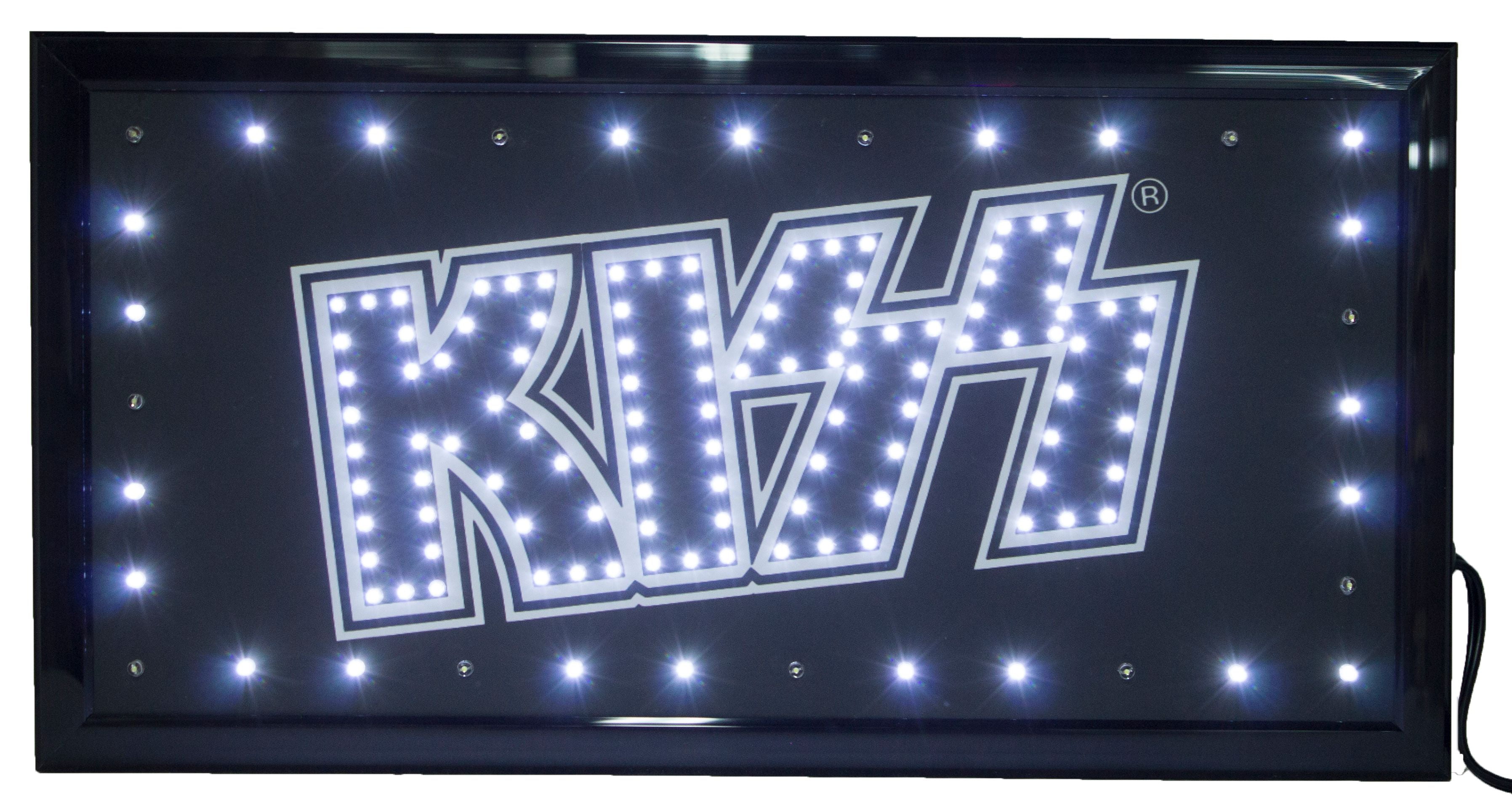 Officially Licensed Kiss (The Band) Logo 10 by 19 Inch Led Sign