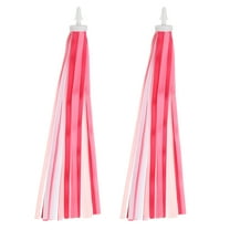 Uxcell Bike Streamers Colorful Bike Tassels Scooter Handlebar Streamers Bicycle Tassel Ribbon for Girls Bicycle Tricycle Handles Accessory (Pink/White, Pack of 2)