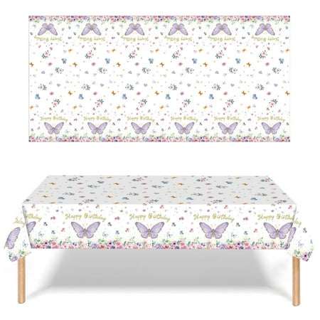 

Haykey Valentines Day Decor Disposable Tablecloth Plastic Table Cloths For Parties Butterfly Baby Shower Decorative Party With Small Design