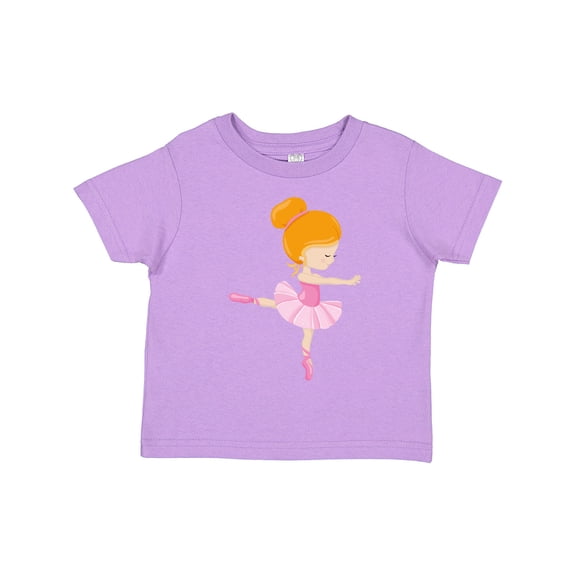 Inktastic Ballerina, Ballet Girl, Ballet Dance, Orange Hair Girls Toddler T-Shirt