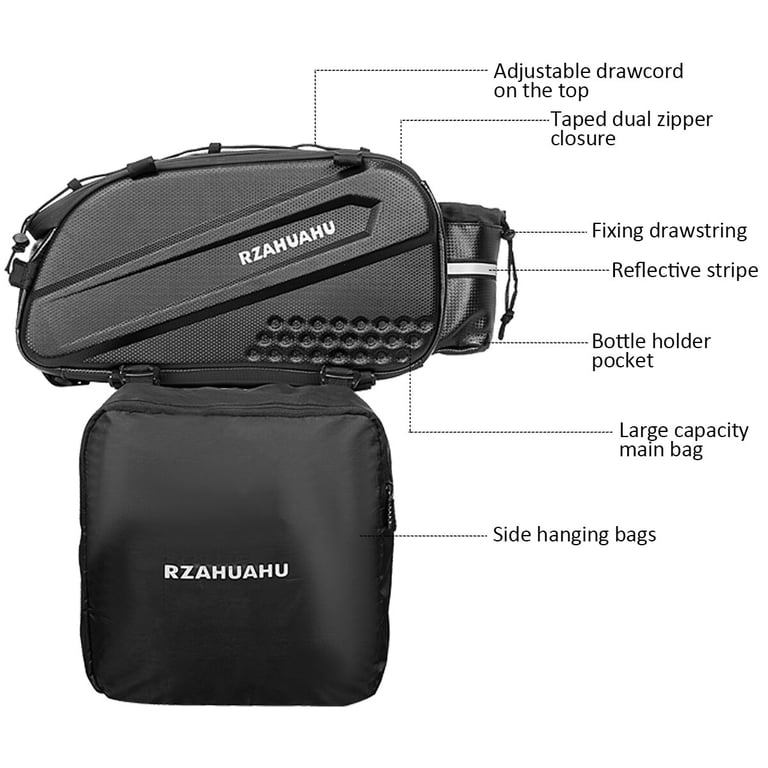 Cacagoo 3-in-1 Bike Rack Bag, Waterproof Rear Pannier with Side Bags photo 3