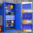 thumbnail image 4 of Fesbos Metal Storage Cabinet with Multifunctional Pegboard, 71" Steel Utility Cabinet with Adjustable Shelves and Doors, Double Lockable Garage Cabinets with 2 Drawer, 4 of 7