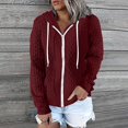 thumbnail image 6 of Xudanell Womens Plus Size Hoodies Sweatshirt Long Sleeve Drawstring Jacket Zip up Coat with Pocket Outwear XXL, 6 of 6