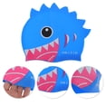 thumbnail image 3 of Unique Bargains 1 Pc Silicone Cartoon Shark Tooth Swim Cap Dark Blue, 3 of 6