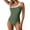Army Green, variant on Ahuyic Womens Plus Size Swim Tankini Tops,Casual Solid Color Bikini,Womens's Solid Color Color Combination Conservative Shoulder Plain Swimsuit
