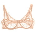 thumbnail image 2 of Censtreet Women's Lace Bra Sheer Balconette Underwire Unlined Everyday Bras, 2 of 7