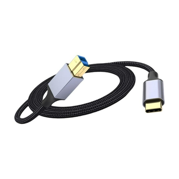 Yammee 5Gbps USB Type C To USB B Cable For Printer Scanners Nylon Braided Cord