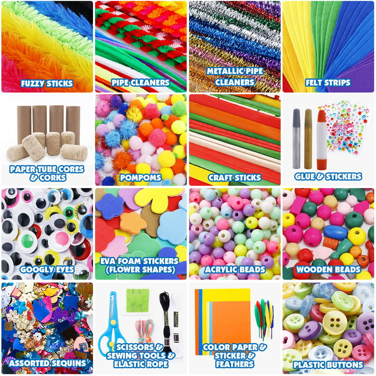 GoodyKing Arts and Crafts Supplies for Kids - 1170Pcs+ Craft Art Supply Kit  for Toddlers Kids Craft Supplies & Materials Age 4 5 6 7 8 9 - All in One