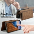thumbnail image 4 of Feishell For iPhone 11 Pro Max Wallet [Support Magsafe Charger] Magnetic Detachable Flip Leather Phone Case with Card Slots[RFID Blocking], Zipper Bag, Kick-Stand For iPhone 11 Pro Max, Brown, 4 of 13