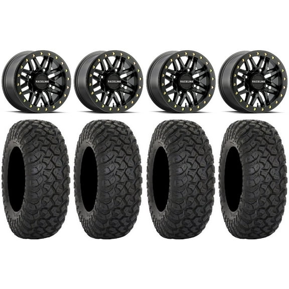 Raceline Ryno Bdlk 15" Bk Wheels 35" RT320 Tires Sportsman RZR Ranger