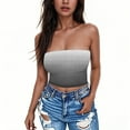thumbnail image 2 of Tube Top for Women, Sleeveless Strapless Solid Color Polyester Top with Elastic Band, Regular Length, Black L, 2 of 5