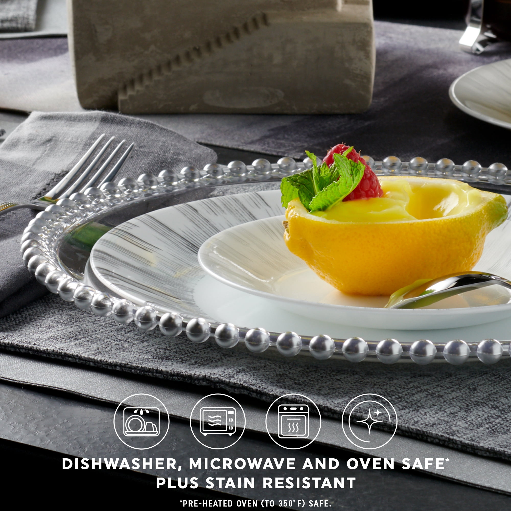 FAIENCERIE DE CHAROLLES MORIN 皿3枚セットクリーム Corelle Arica 12-Piece Glass Dinnerware Set (Service for 4