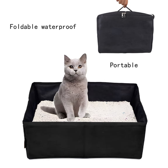 ACDANC Portable Litter Box, Leak-Proof Travel Litter Box for Cat, Collapsible Cat Litter Box 15.75x10.24x6.3in Great for Travel Hotel Stays and Road Trip