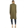 thumbnail image 4 of MOA COLLECTION Women's Solid Casual Loose Fit Long Sleeve Pocket Open Front Duster Cardigan, 4 of 5
