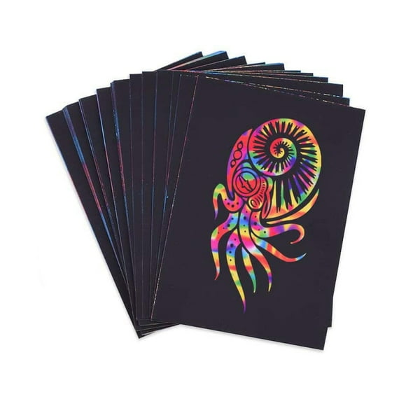 Papier à Gratter Arc-en-Ciel pour Ensemble Créatif et Drôle, Arts et Bricolages Sûrs et de Haute Qualité pour Enfants, Idée-Cadeau Parfaite pour Libérer la Créativité