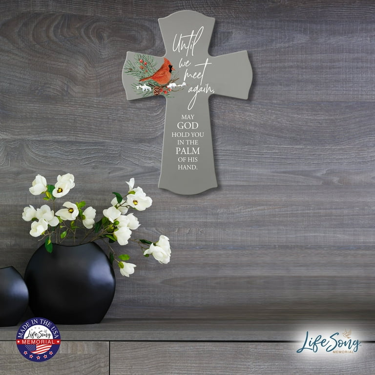 Cardinal Memorial Wall Cross | Loss Of Mother | Wood Wall Cross Gift | Home Decor Sympathy Gift | Bereavement cheapest Gift | Condolence Gift