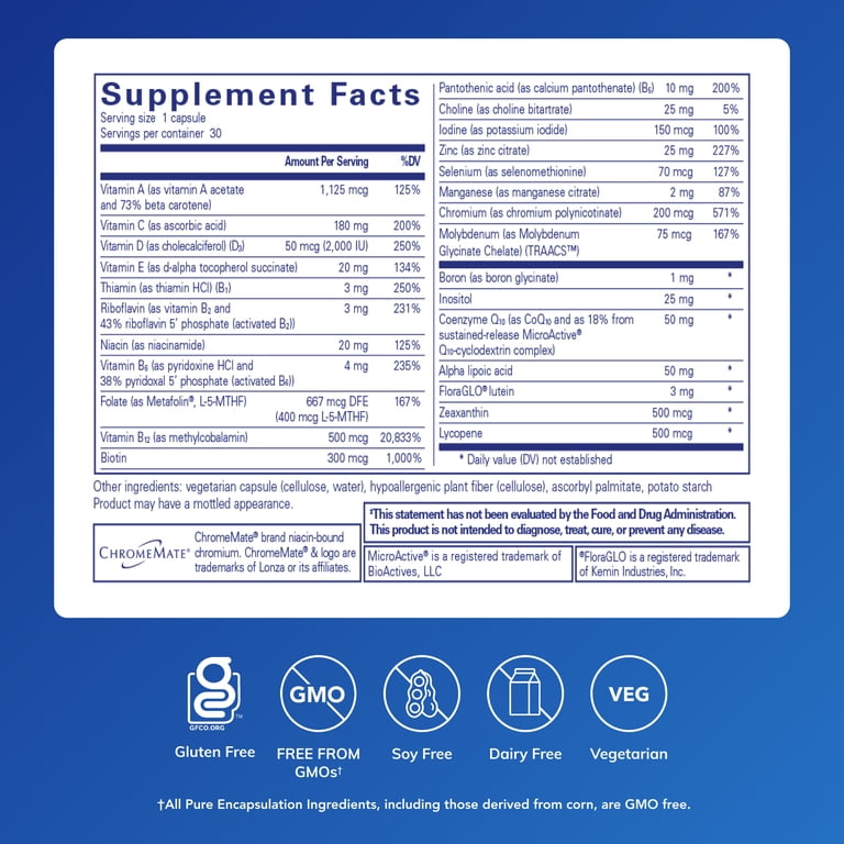 Pure Encapsulations O.N.E. Multivitamin with CoQ10 photo 2