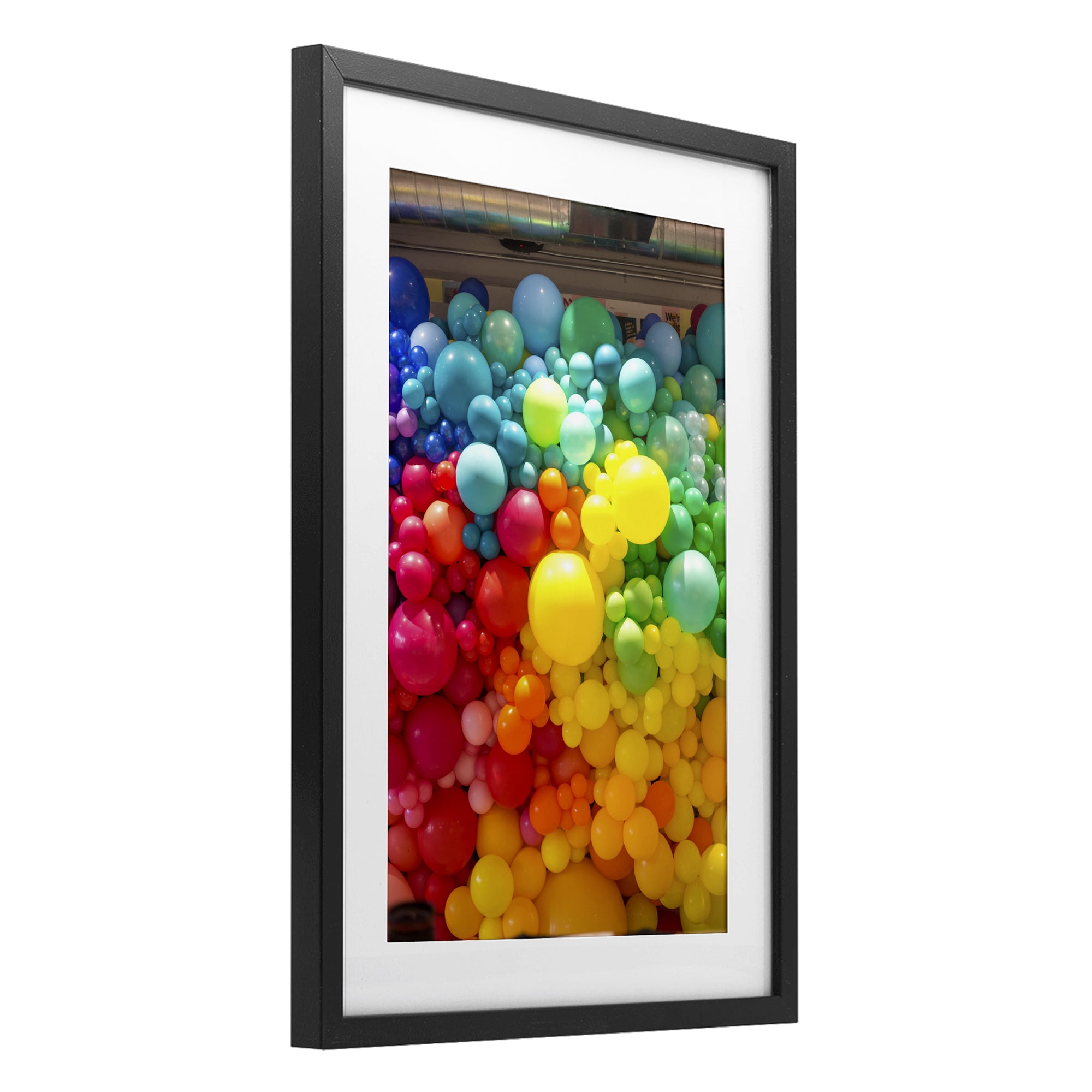 Stupell Industries Lively Colorful Balloons Black Framed Print Under Glass, design by LISH Creative