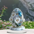 thumbnail image 4 of Desktop Decor,Blue Floral Decorative Egg Ornament Elegant Home Décor For Living Room & Bedroom Table For Any Occasion, 4 of 9