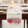 thumbnail image 3 of Table Runners 70 Inches Long Dress Scarves, Valentine's Day Farmhouse Coffee/Dining/Kitchen Table Decor, Holiday Table Runner, Red Love Heart Eucalyptus Beige Burlap 13x70 Inch, 3 of 9