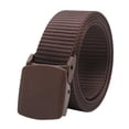 thumbnail image 2 of Cinturón de lona Hugo unisex con hebilla plateada café militar, 2 of 6