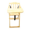 thumbnail image 4 of Silla alta de madera con bandeja, cinturón de seguridad, altura ajustable, silla de alimentación multifuncional de madera para bebés y niños pequeños, 4 of 15
